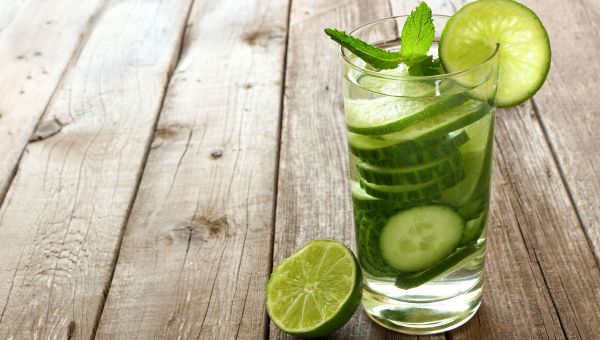 water, lime, cucumber, wood