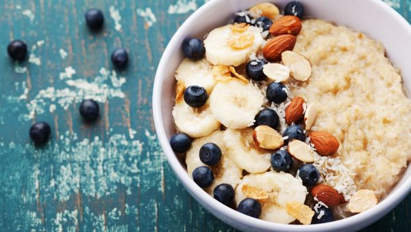 Bowl of oatmeal with fresh fruit