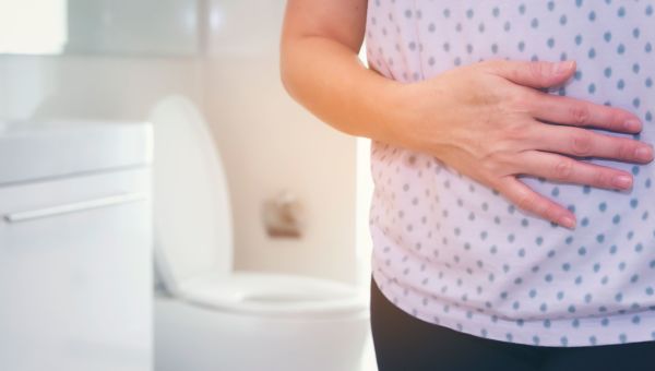 stomach ache in the bathroom
