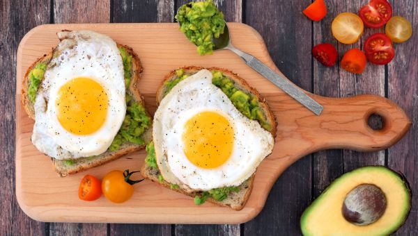 Eggs and avocado on toast