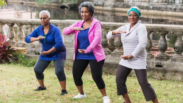 mature women doing tai chi