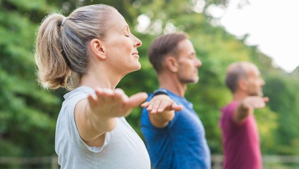 yoga in the park