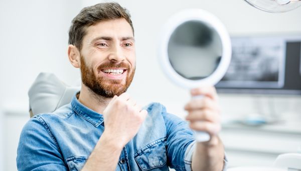 smiling at the dentist