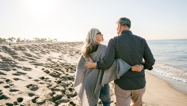 couple walking on the beach