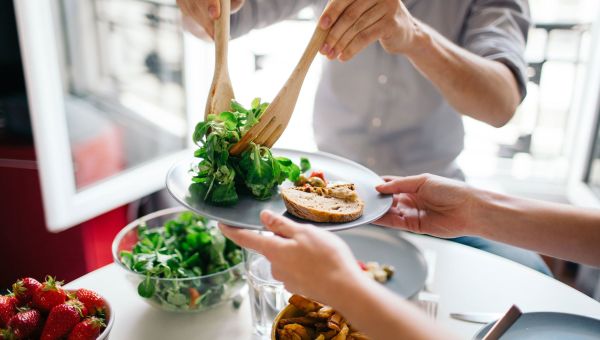 plating a salad