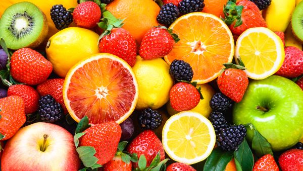 Closeup of various fruits.