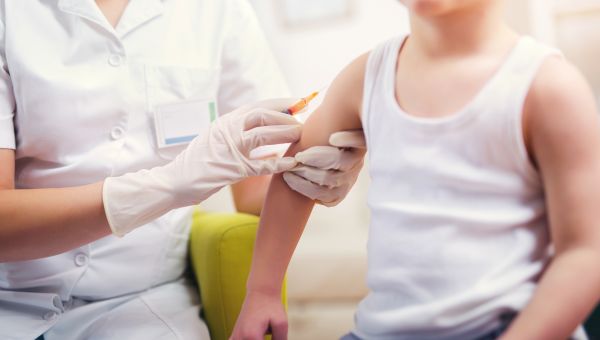 child getting a shot