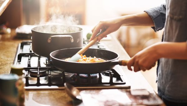 cooking dinner