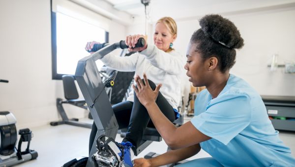 woman receiving physical therapy