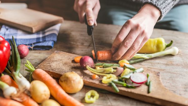 food prep in home kitchen