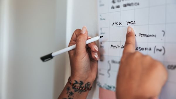 woman planning exercise schedule