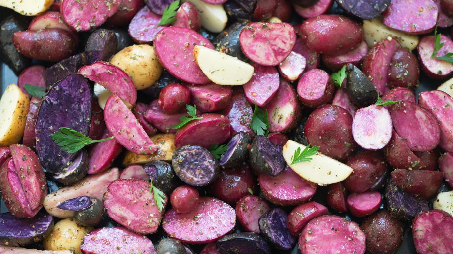 multicolored potatoes