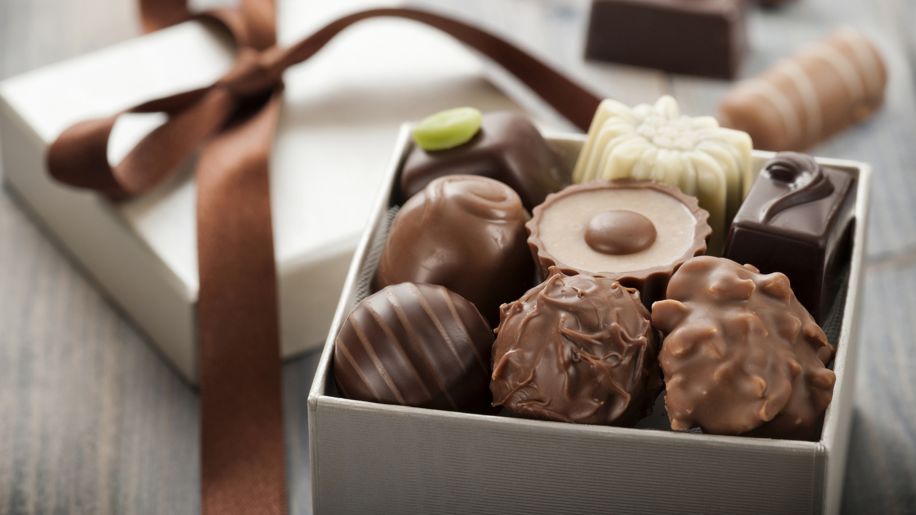 chocolate in a gift box.