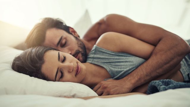 A snuggling couple knows how to improve sleep—and why sex does make you sleepy.
