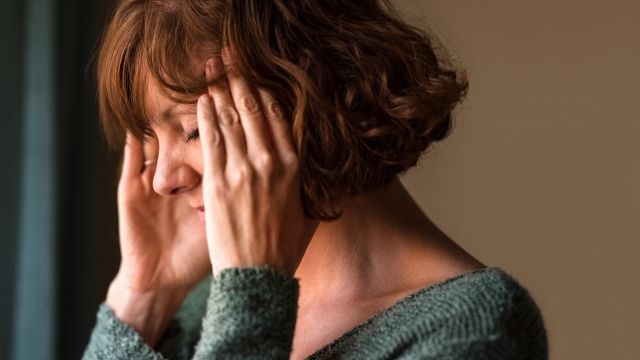 woman with a headache