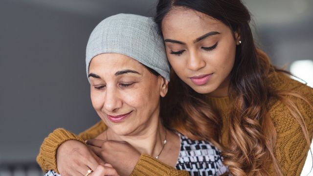 daughter hugging her mom