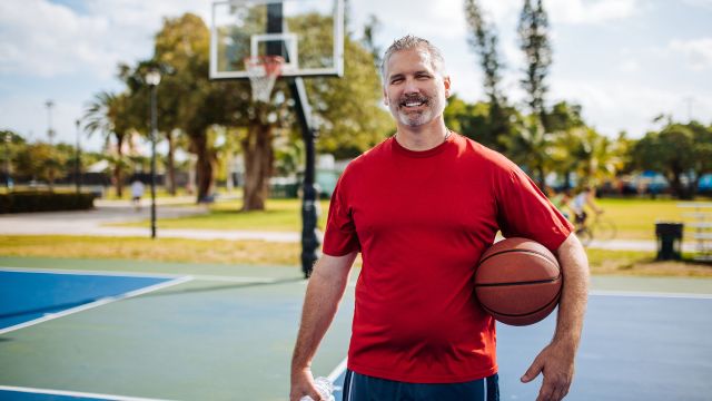 man with a basketball