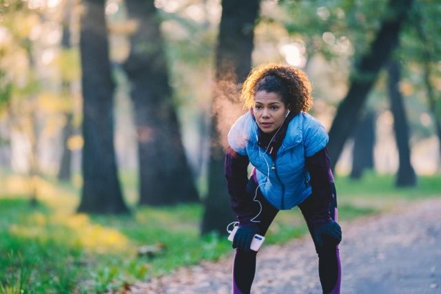 woman exercising in cold weather