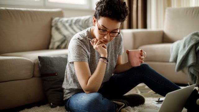 woman working on laptop