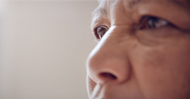 closeup of eyes of mature woman