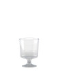 8 oz. Clear Fluted Plastic Footed Wine Glasses