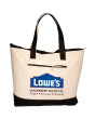Imprinted Zippered Cotton Boat Tote
