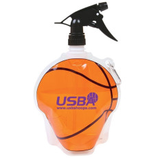 HydroPouch!™ 24 oz. Basketball Collapsible Spray Top Water Bottle - Patented