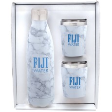 Stainless Steel Marble Bottle & Tumblers Gift Set