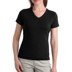 Port Authority Ladies Modern Stretch Cotton V-Neck Shirt (Apparel)