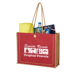Printed Paradise Jute Tote Bag