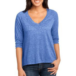 District Ladies Microburn V-Neck Raglan Tee