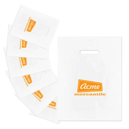 Custom Printed Frosted Die Cut Merchandise Bags
