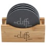 Bamboo with Round Slate Coasters