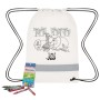 Lil' Bit Reflective Non-Woven Coloring Drawstring Bag with Crayons
