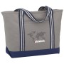 Stripe Handle 20 oz. Cotton Canvas Zipper Boat Tote
