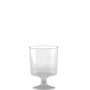 8 oz. Clear Fluted Plastic Footed Wine Glasses