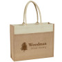 Custom Logo Jute Tote With Front Pocket