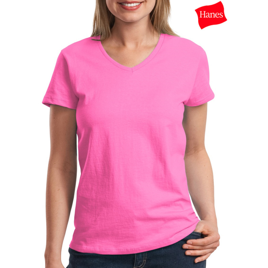 Hanes Ladies Comfortsoft V-Neck T-Shirt