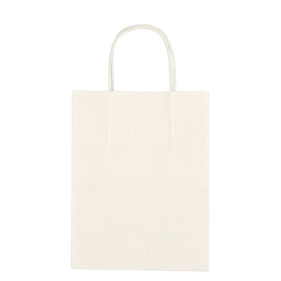 Kraft Paper White Shopping Bag - 8" x 10-1/4"