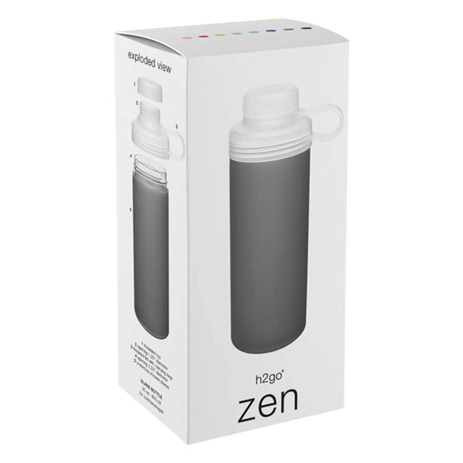 H2go Zen 20 oz. Single Wall Borosilicate Glass Bottle