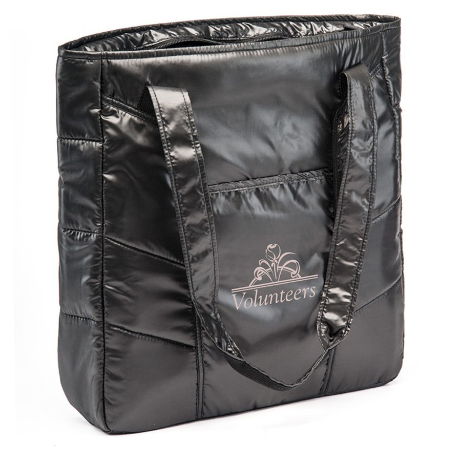 Imprinted Shiny Polyester Everything Tote