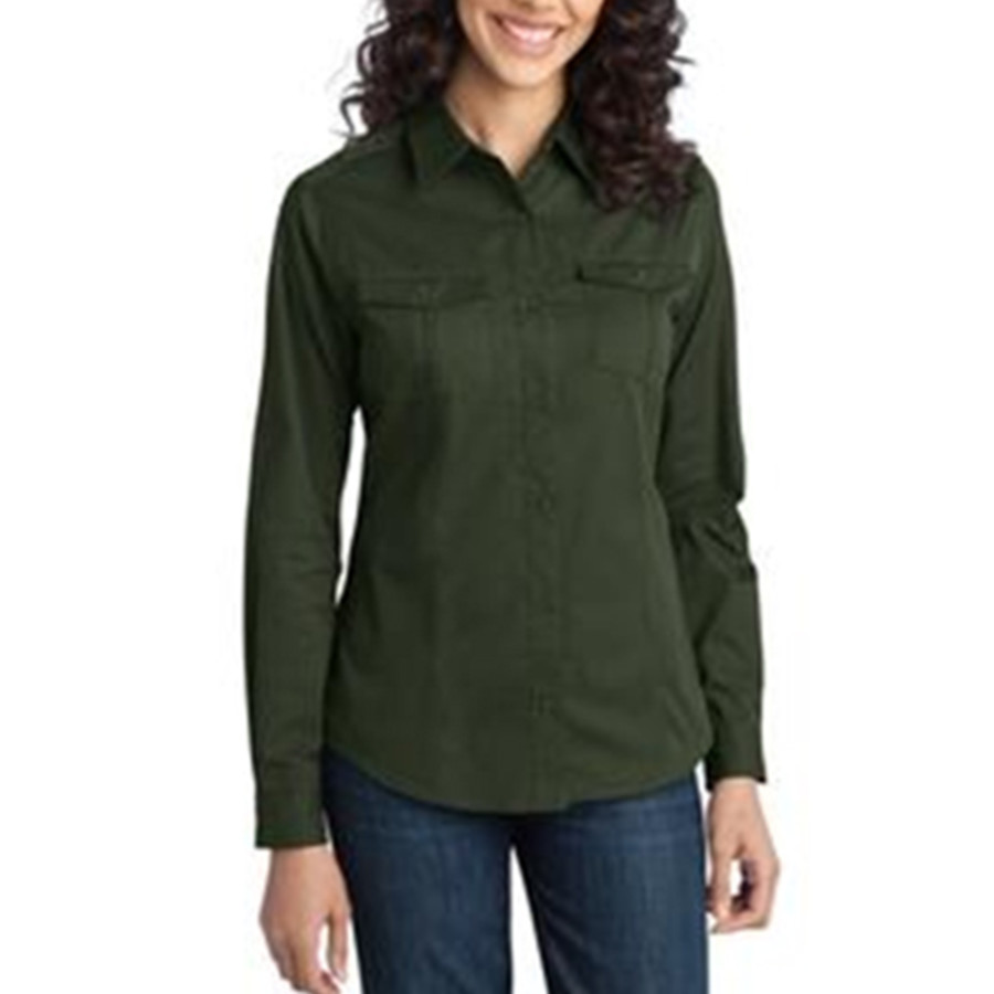 Port Authority - Ladies Stain-Resistant Roll Sleeve Twill Shirt1
