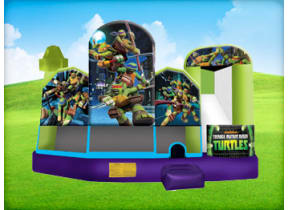 Ninja Turtles 5in1 Bounce House Combo w/ (Wet or Dry Slide)