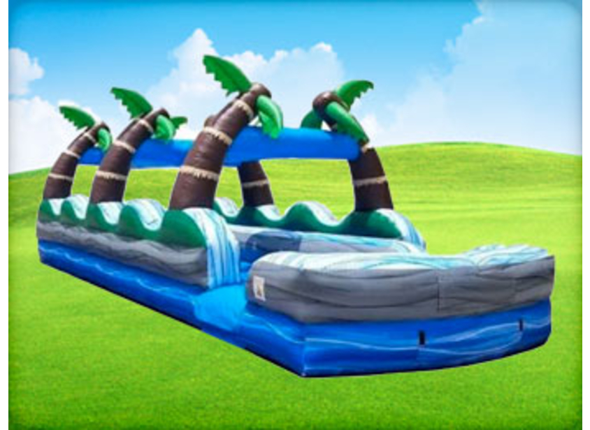 35ft Tropical Palm Dual Lane Slip N Slide Houston | Sky High Party Rentals