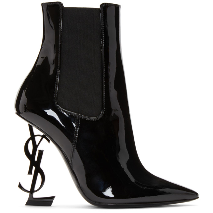 opyum ankle boots in leather with black heel