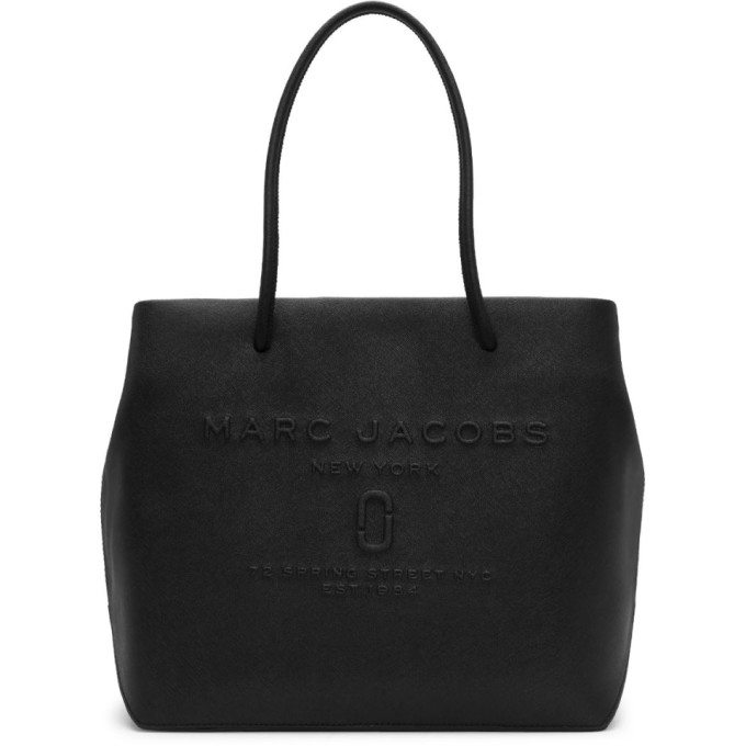 logo embossed saffiano leather tote bag marc jacobs