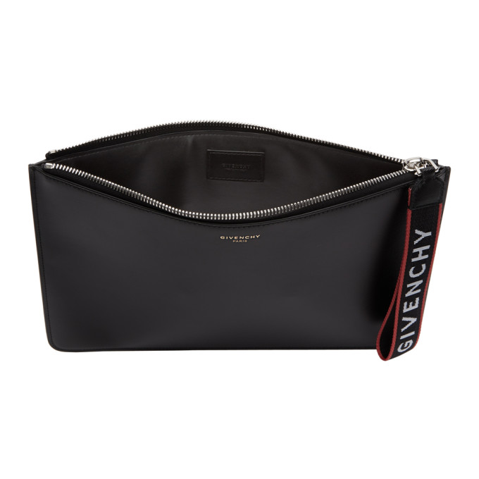 GIVENCHY Coated Canvas Pouch W/ Logo Zip Pull, Black | ModeSens