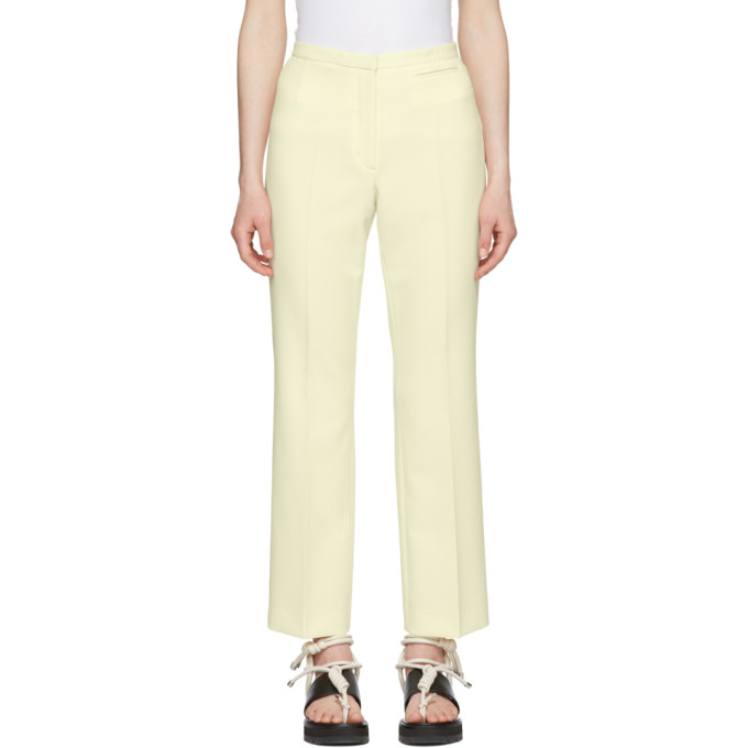 CARVEN CARVEN OFF-WHITE CREPE CROPPED FLARED TROUSERS,2089P7021