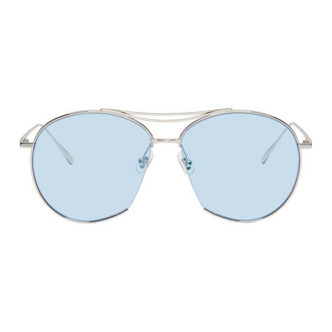 GENTLE MONSTER GENTLE MONSTER SILVER AND BLUE JUMPING JACK SUNGLASSES