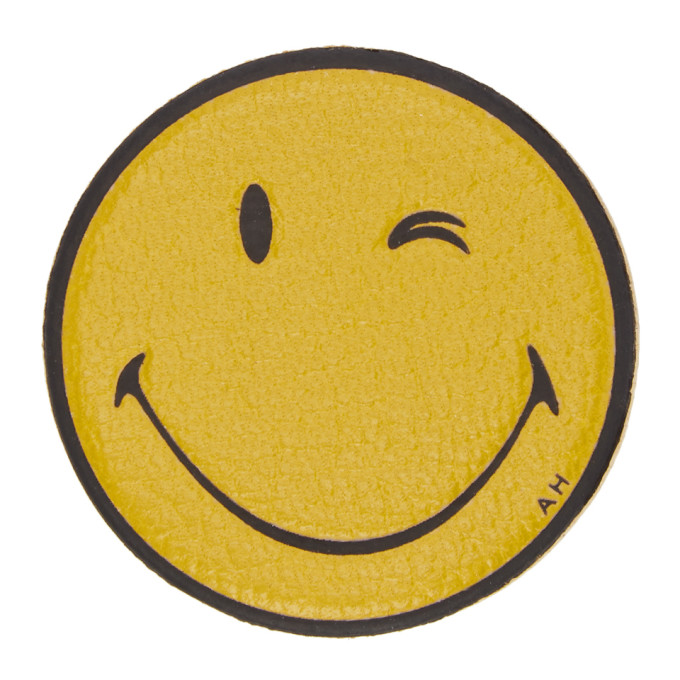 ANYA HINDMARCH ANYA HINDMARCH YELLOW LEATHER WINK STICKER
